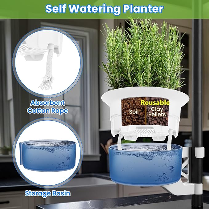 Indoor Plant Hydroponics Growing System Tower Kit with Grow light,Herb Vegetable Indoor Gardening System with Standing Floor Tall LED Grow Lights,Height Adjustable with Stand,Timer,Trellis