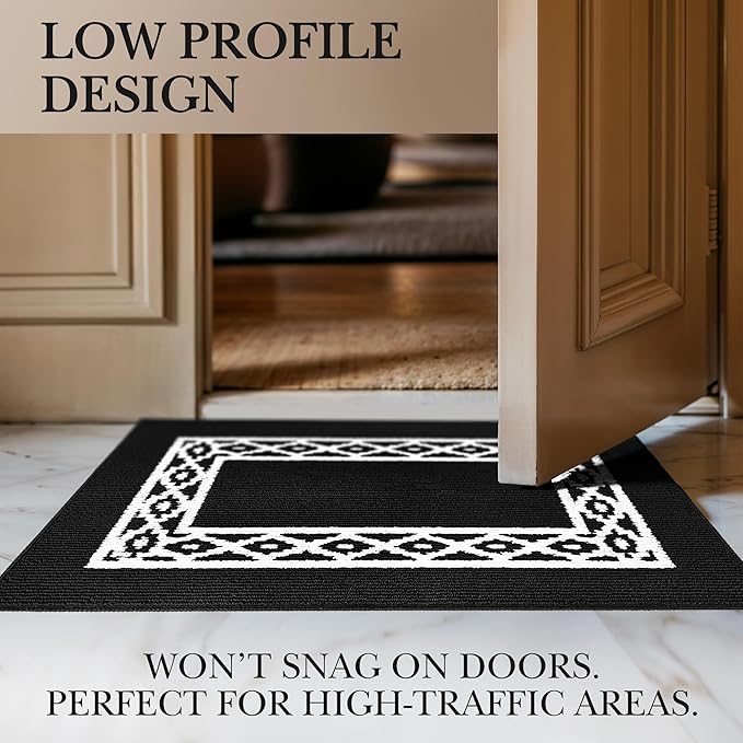 Premium Quality Polypropylene Indoor Door Mat - Beautiful Design with Non-Slip Backing, Washable & Low Profile Doormat - Ideal for Entryway Doors, Foyer, and Mudroom (32" x 48")