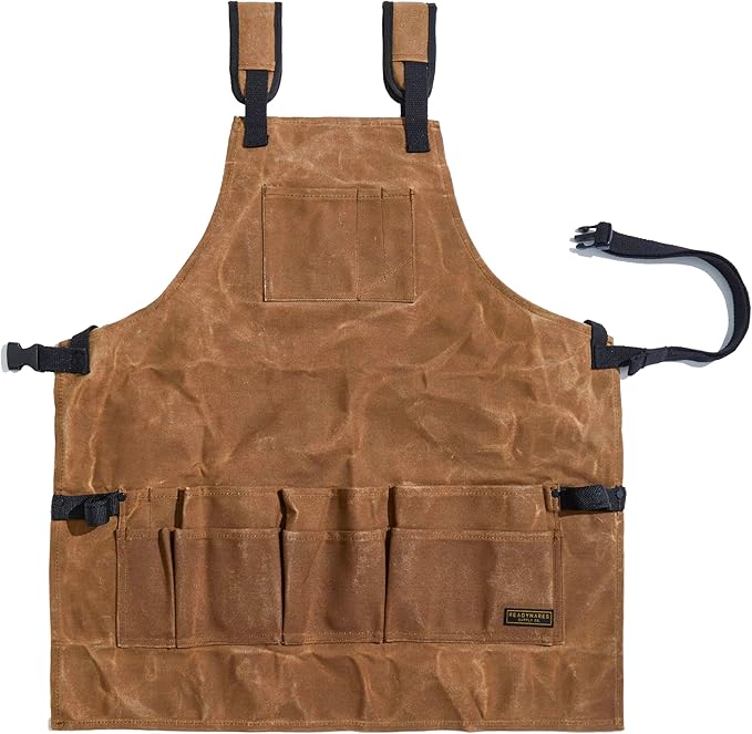 Readywares Waxed Canvas Tool Apron, Carpenter Aprons, Woodworking Aprons