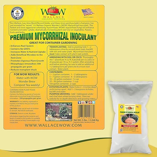 Wallace Organic Wonder Mycorrhizal Inoculant (50 lbs) - Mycorrhizal Fungi - Super Concentrated - Fresh Mycorrhizae for Plants, Garden Soil, & Potting Soil - Organic Root Stimulator for Plant Growth