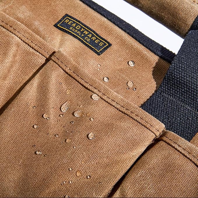 Readywares Tool Bag, Heavy Duty Waxed Canvas Toolbag for Gear, Tools, Supplies and Equipment (15", Tan)