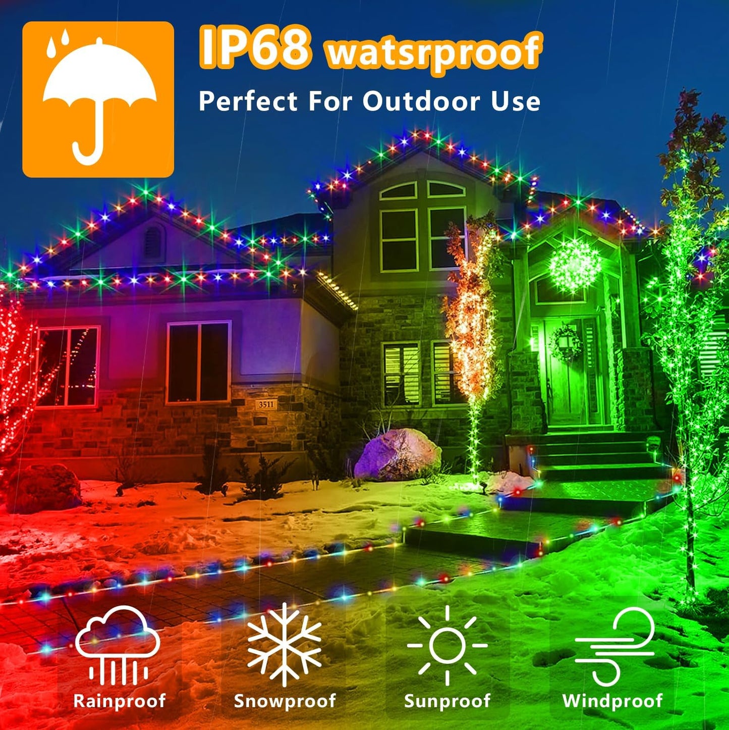 LED Rope Lights Indoor with USB Powered, 66Ft (33Ft X 2 Pack) 200 LED String Lights Outdoor with Remote,16 Color Changing Rope Lights for Outside Garden Party Wedding Christmas