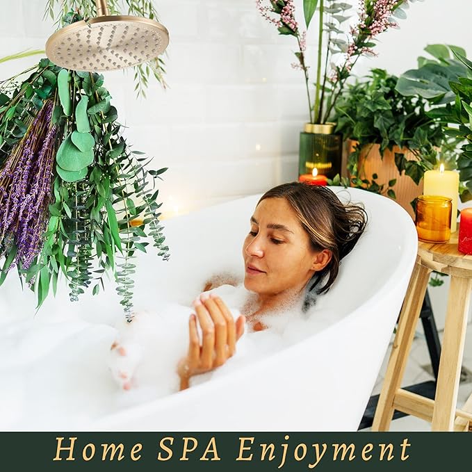 5 Kinds Eucalyptus & Lavender Flowers Bundles for Shower, 17'' Real Plants Leaves, Shower Wedding Home Decor, Shower Eucalyptus Haning Plants, Witchy Decor Aesthetic (75pcs)