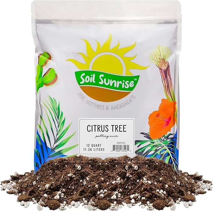 Soil Sunrise Citrus Tree Potting Soil Mix (12 Quarts) Special Blend for Indoor Oranges, Lemons, Limes and More