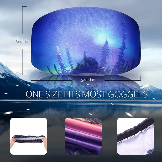 Civaner 4 Pieces Ski Snowboard Goggle Cover Sleeve Goggle Cover Microfiber Protective Lens Scratch Dust Protection for Travel