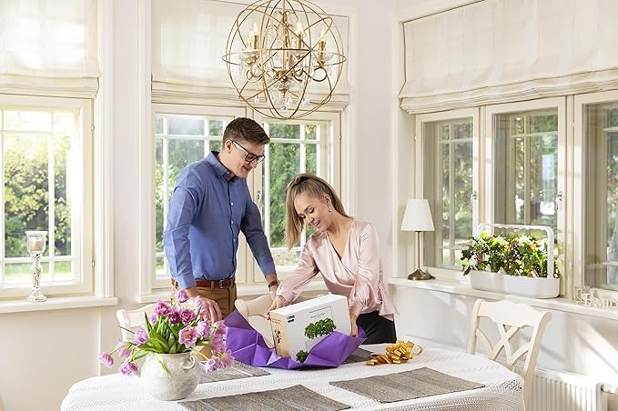 Click & Grow Indoor Herb Garden Kit with Grow Light | Smart Garden for Home Kitchen Windowsill | Easier Than Hydroponics Growing System | Vegetable Gardening Starter (3 Basil Pods Included), White