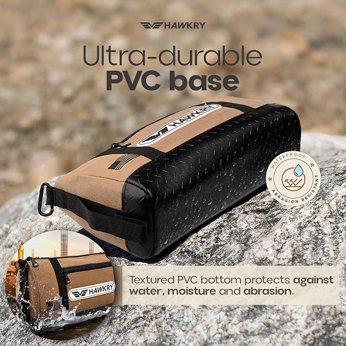 HAWKRY Heavy Duty Canvas Tool Bag Set of 4 – Waterproof Canvas Zipper Pouch, Garden Tool Bag, Construction Bags Heavy Duty, Small Zipper Pouch, Motorcycle Tool, Multipurpose Fishing Bag