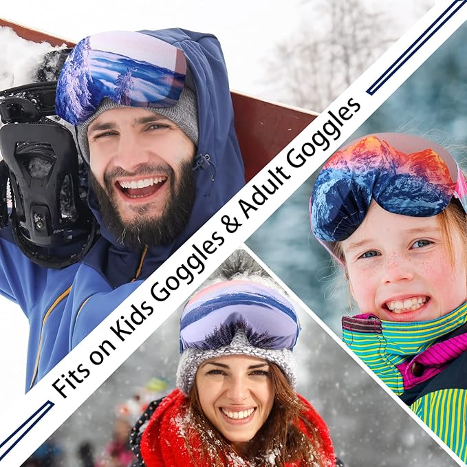 Civaner 4 Pieces Ski Snowboard Goggle Cover Sleeve Goggle Cover Microfiber Protective Lens Scratch Dust Protection for Travel