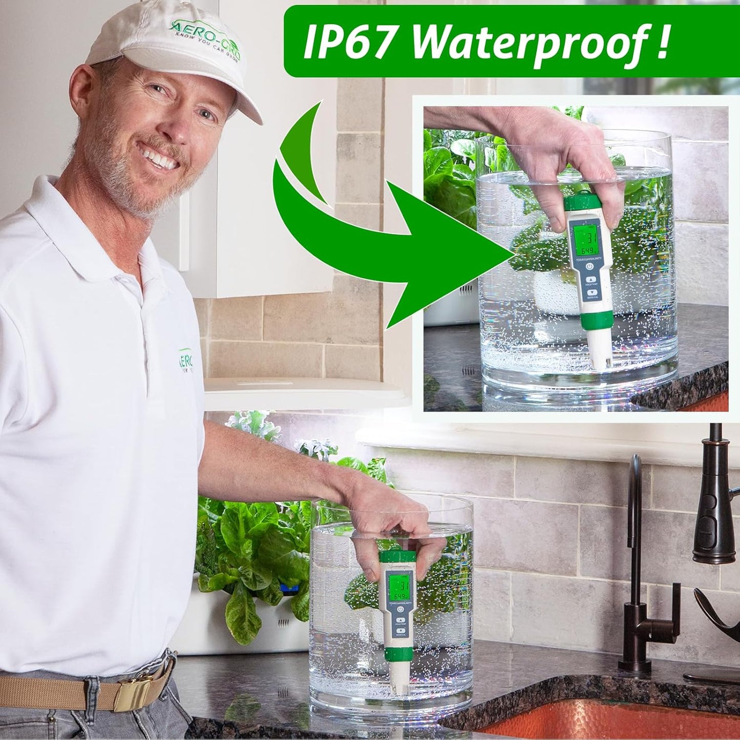 Digital 5-in-1 Meter: 5 Functions: pH, TDS, EC, Salinity%, Salinity ppm, and Temp, IP67 Waterproof, Pen-Type Tester for Hydroponics, Water, Wine, Spas, Aquariums