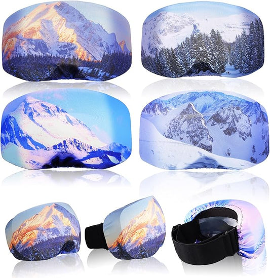 Civaner 4 Pieces Ski Snowboard Goggle Cover Sleeve Goggle Cover Microfiber Protective Lens Scratch Dust Protection for Travel