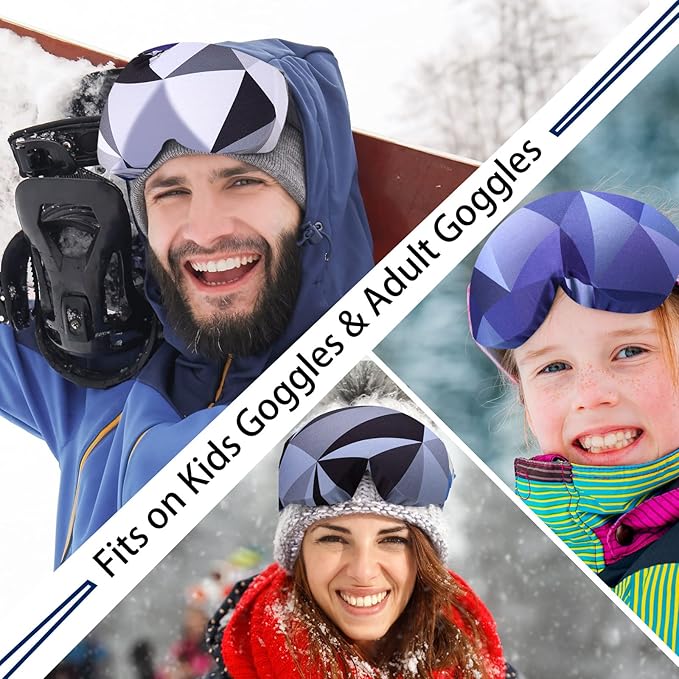 Civaner 4 Pieces Ski Snowboard Goggle Cover Sleeve Goggle Cover Microfiber Protective Lens Scratch Dust Protection for Travel