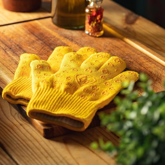 Grill Armor Oven Gloves – 932°F Heat, Fire & Cut Resistant Mitts for BBQ, Grill, Cooking, Grilling, Baking, Smoker & Fire Pit