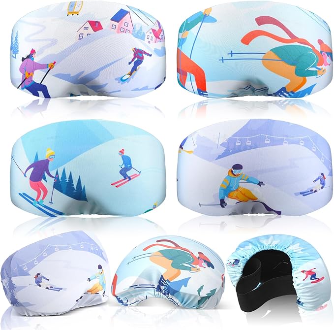 Civaner 4 Pieces Ski Snowboard Goggle Cover Sleeve Goggle Cover Microfiber Protective Lens Scratch Dust Protection for Travel