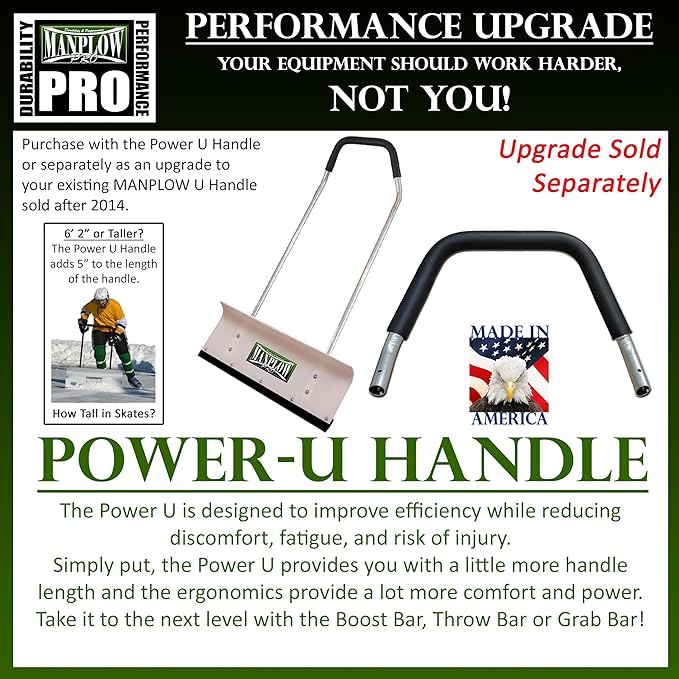 MANPLOW PRO Snow Pushers (PRO with Power U Handle Upgrade, 32")