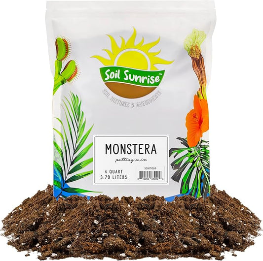 Soil Sunrise Monstera Houseplant Potting Soil Mix (4 Quarts) Custom Blend for Growing and Repotting