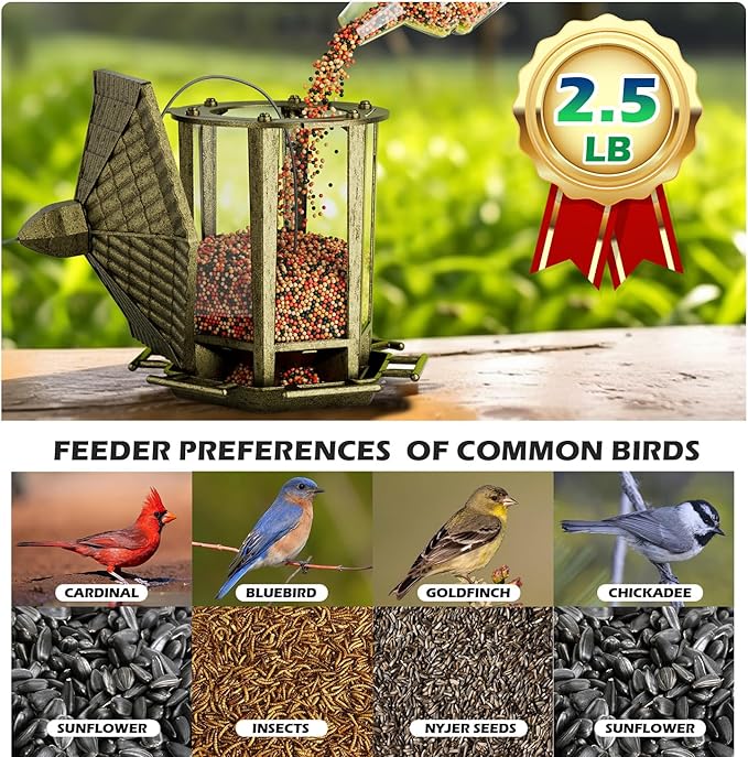 Birdream 2 Pack Bird Feeders for Outdoor, Retro Pagoda Design Fun Installation Bird Feeder, Attracting Wild Birds Chickadees Goldfinches Cardinals Finches and Sparrows - Retro Gold