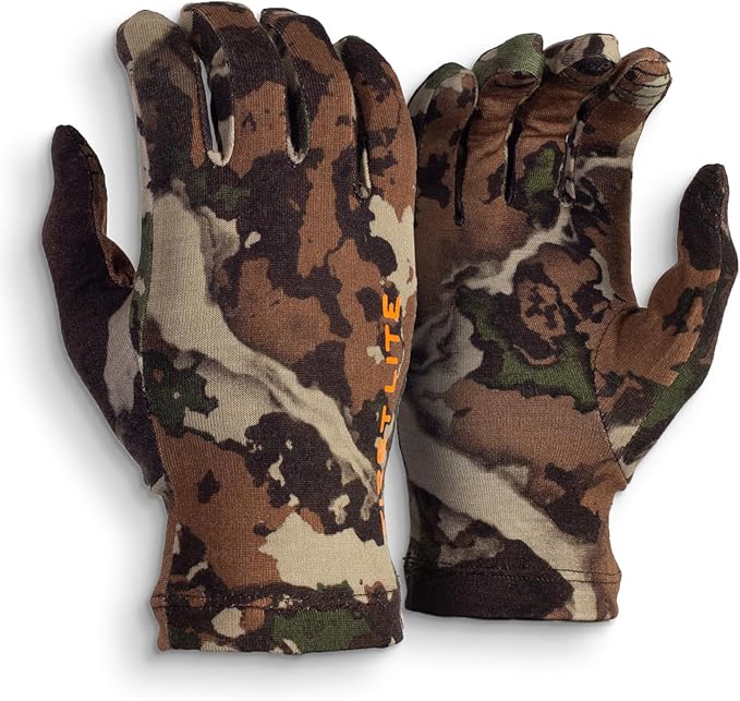 First Lite Aerowool Touch Liner Merino Wool Glove - Lightweight, Touchscreen Compatible Camo Hunting Gloves