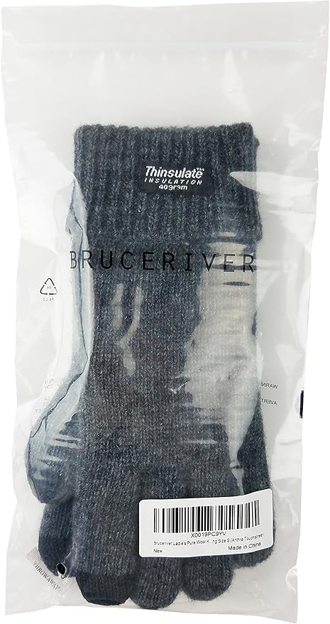 BRUCERIVER Ladie's Wool Knit Gloves with Thinsulate Lining