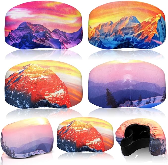 Civaner 4 Pieces Ski Snowboard Goggle Cover Sleeve Goggle Cover Microfiber Protective Lens Scratch Dust Protection for Travel