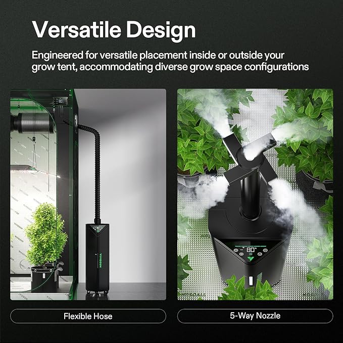 VIVOSUN AeroStream H19 Intelligent Environmental 19L Humidifier with Temp & Humidity Probe, Top Control Panel, Smart Remote Control, Designed Specifically for Use with Grow Tents