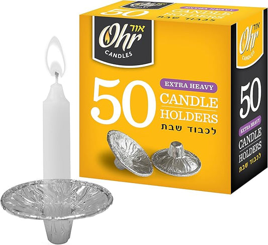 OHR Extra Heavy Disposable Aluminium Foil Candle Holder, Drip Cup Bobeches - 50 Pack
