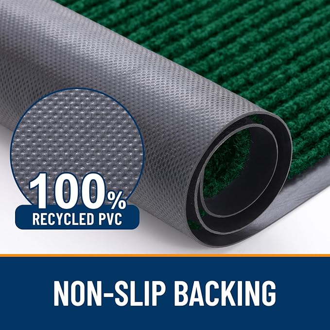 OLANLY Front Door Mat Indoor Outdoor Entrance, Waterproof Heavy Duty Doormat, Fade Resistant, Low Profile, Easy Clean Patio Porch Welcome Floor Mats for Entry, 71x34, Green
