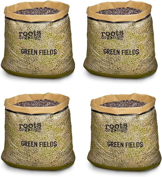 Roots Organics ROGF Green Fields Hydroponic Nutrient-Based Gardening Potting Soil for Plants, Flowers, and Outdoor Gardens, 1.5 Cu Ft (4 Pack)