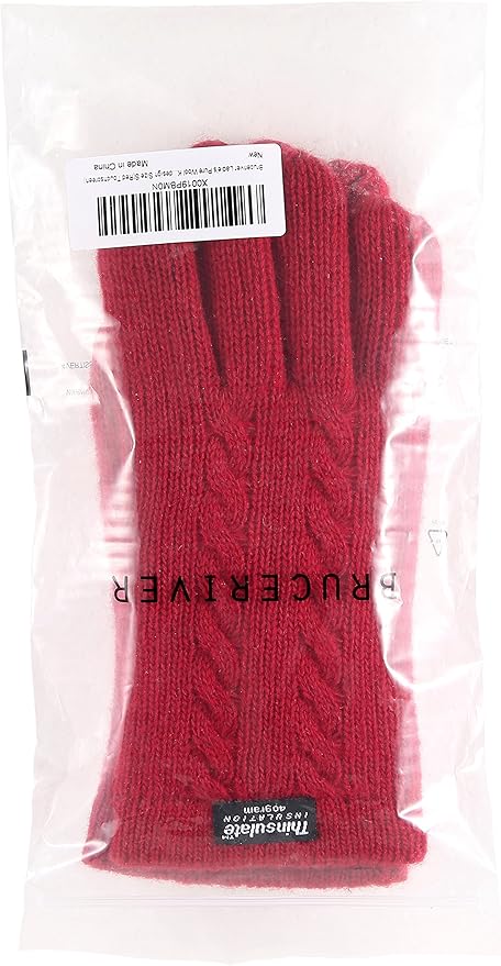 BRUCERIVER Ladie's Pure Wool Knit Gloves with Thinsulate Lining and Cable design