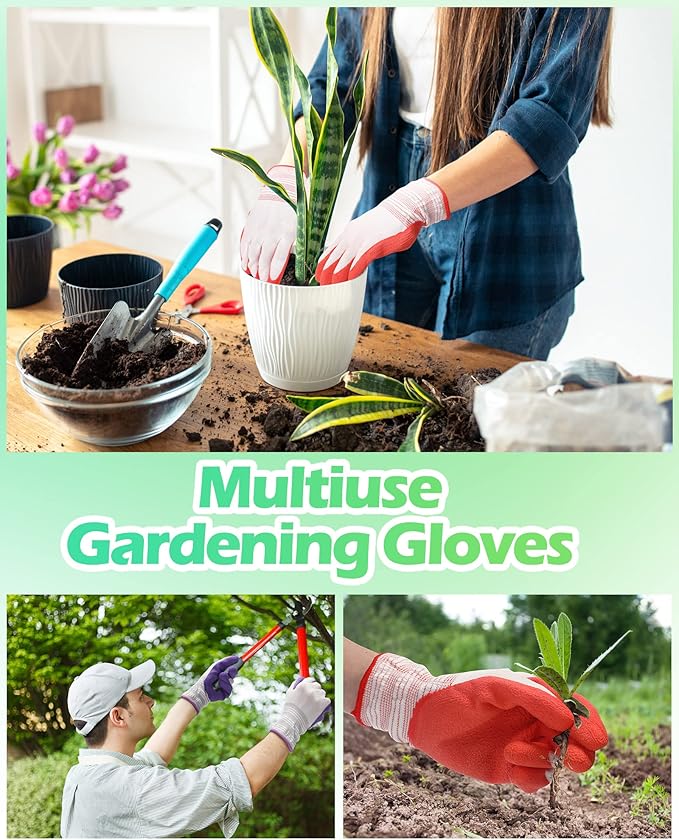 Irenare 40 Pairs Gardening Gloves Bulk for Women Ladies Breathable Rubber Coated Garden Glove for Yard Outdoor Work with Grip