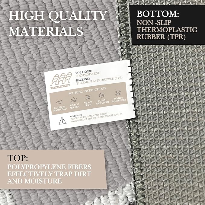 Premium Quality Polypropylene Indoor Door Mat - Beautiful Design with Non-Slip Backing, Washable & Low Profile Doormat - Ideal for Entryway Doors, Foyer, and Mudroom (24" x 36")