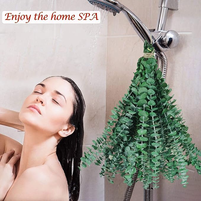 10Pcs Dried Eucalyptus Stems for Shower 17" Real Natural Hanging Eucalyptus Stems, Real Fresh Leaves Branches for Vase Filler, Wedding, Bathroom Decor, Home Decor, Dried Flowers Arrangement Decor