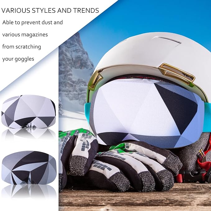 Civaner 4 Pieces Ski Snowboard Goggle Cover Sleeve Goggle Cover Microfiber Protective Lens Scratch Dust Protection for Travel