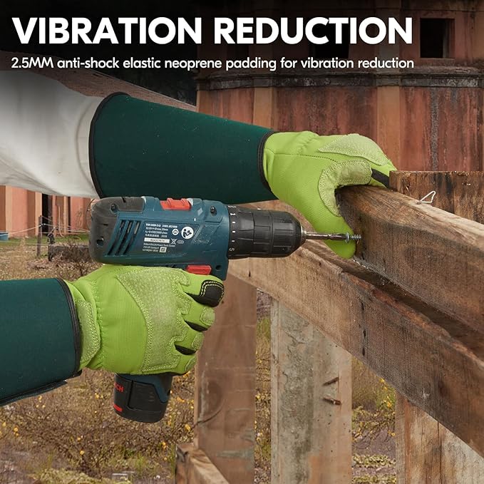 Vgo... Gardening Gloves Ladies,Safety Work Gloves,Long Sleeves Gauntlet,Puncture Proof,Touchscreen(Size S,Light green,SL7477)