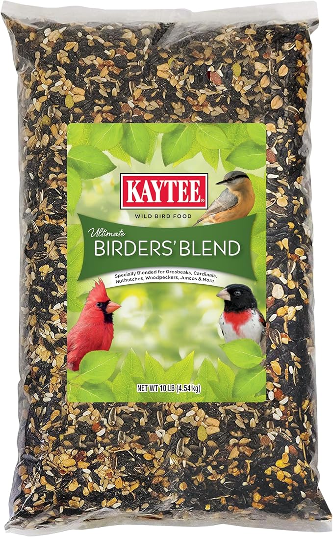 Kaytee Ultimate Birder's Blend Food, Wild Bird Seed For Grosbeaks, Cardinals, Nuthatches, Woodpeckers & More Outside Feeders, 10 Pound