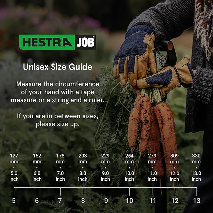 Hestra Job Garden Rose Glove, Long Protective Leather Gauntlet Gardening Gloves for Men & Women- Offwhite - 7