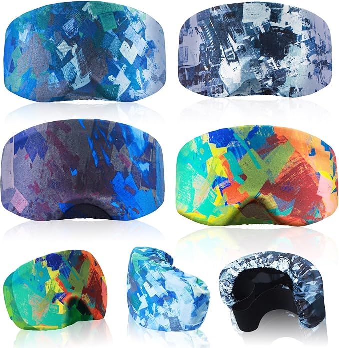 Civaner 4 Pieces Ski Snowboard Goggle Cover Sleeve Goggle Cover Microfiber Protective Lens Scratch Dust Protection for Travel