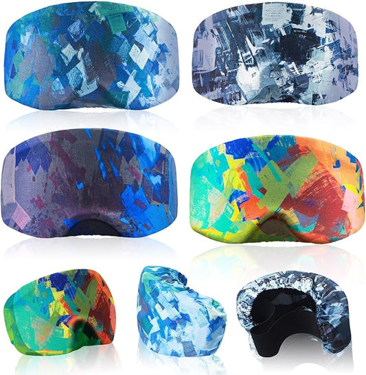 Civaner 4 Pieces Ski Snowboard Goggle Cover Sleeve Goggle Cover Microfiber Protective Lens Scratch Dust Protection for Travel