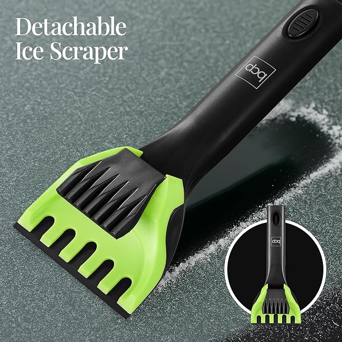 Best Choice Products Snow Brush with Squeegee & Ice Scraper, Up to 39" Extendable Foam Grip, 270° Pivoting Snow Brush for Car Truck SUV, Storage Bag Included - Lime
