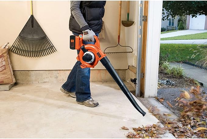 BLACK+DECKER Leaf Blower Cordless Leaf Vacuum and Mulcher Combo Kit, Battery and Charger Included, 40V 120 mph Air Speed, 6-Speed Dial, Built-in Scraper with Collection Bag (LSWV36)