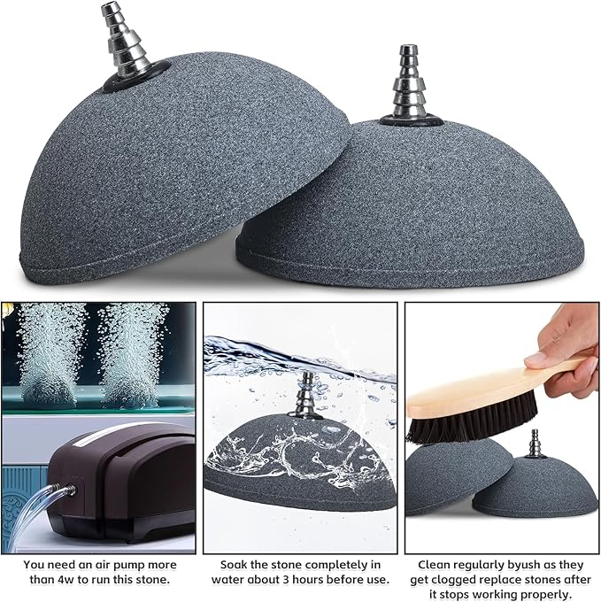 kathson Mineral Airstones Bubble 4.7 Inch Ball Shape Diffuser Airstone for Aquarium Fish Tank Pump and Hydroponics(2 Pack)