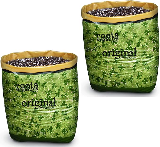 Roots Organics Rod Hydroponic Gardening Ready-to-Grow Coco Fiber-Based Potting Soil, 1.5 Cubic Feet/10 Gallon for Plants (2 Pack)