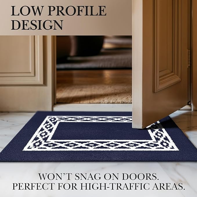 Premium Quality Polypropylene Indoor Door Mat - Beautiful Design with Non-Slip Backing, Washable & Low Profile Doormat - Ideal for Entryway Doors, Foyer, and Mudroom (24" x 36")