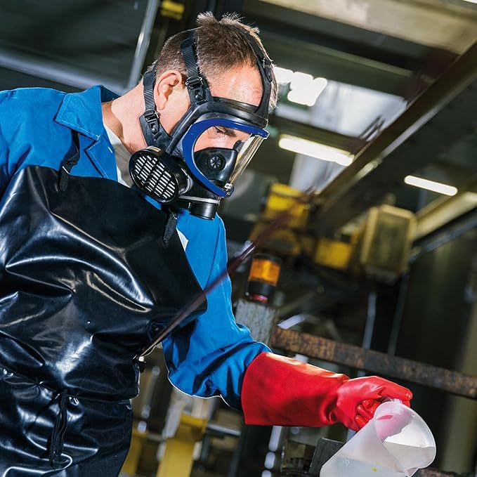 Dräger X-plore 5500 Full-Face Respirator Mask NIOSH Certified + 2x Gas Cartridge OV/AG/HF/FM/CD/AM/MA/HS | Eye and Respiratory Protection, Anti-Fog, 180° View