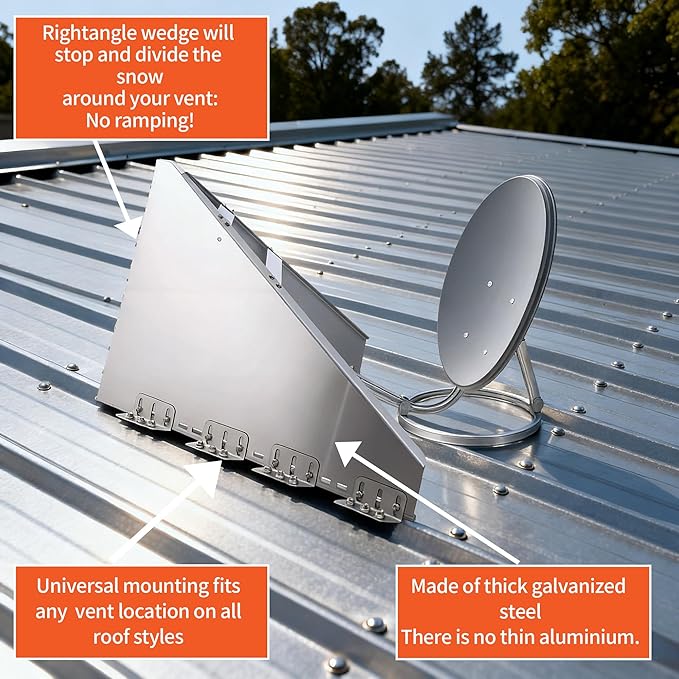 Snow Splitter for Chimneys. Lifetime Protection for 8-14" Wood Stove Chimneys.for Protection Stack Pipes and Chimneys