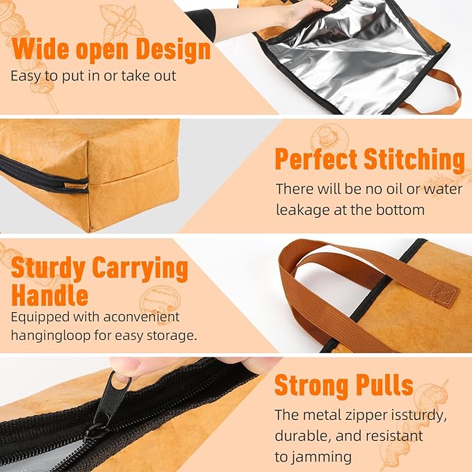 BBQ Blanket for Resting Meat,Reusable Smoker Grilling Meat Insulated Resting Bag with Wide Mouth for Large Brisket/Beef/Pork Shoulders/Turkeys (BBQ Blanket 23in)