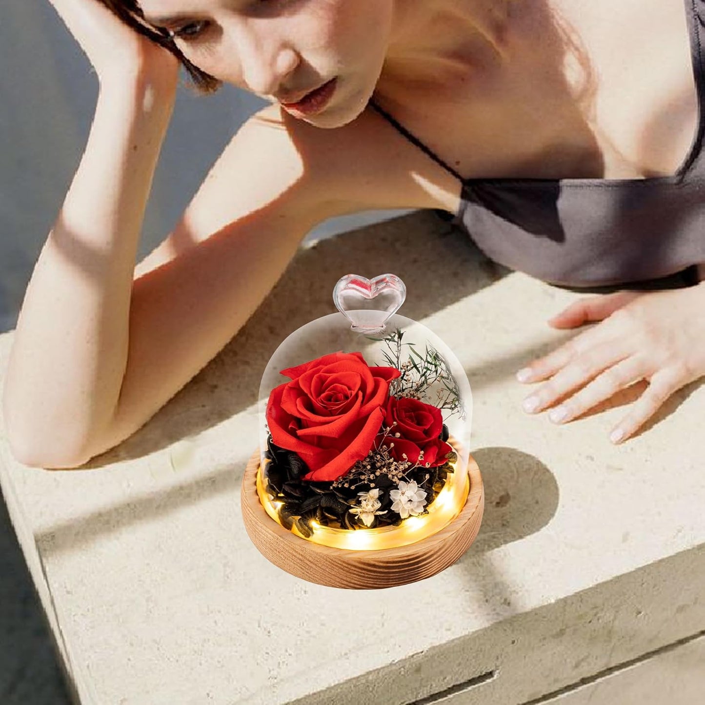 Flowers, Roses, Gifts - Preserved Flower Bouquets - Forever Roses Birthday Gifts for Women, Christmas, Mothers Day - Fresh Flowers That Last - Flowers for Delivery - Battery Included