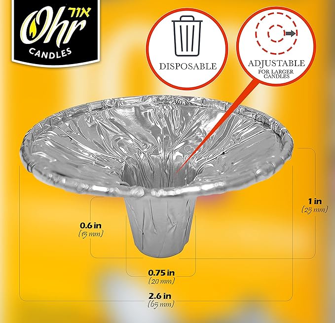 Ohr Candles Extra Heavy Disposable Aluminium Foil Candle Holder, Drip Cup Bobeches - 200 Pack