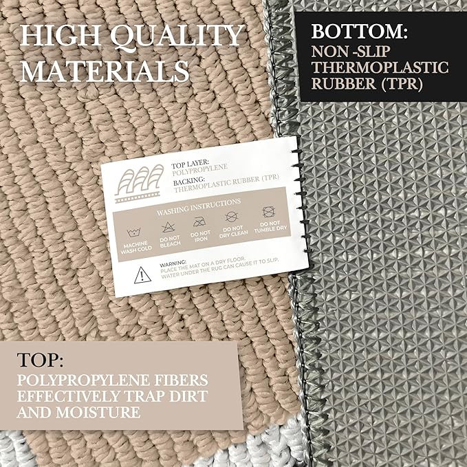 Premium Quality Polypropylene Indoor Door Mat - Beautiful Design with Non-Slip Backing, Washable & Low Profile Doormat - Ideal for Entryway Doors, Foyer, and Mudroom (24" x 36")