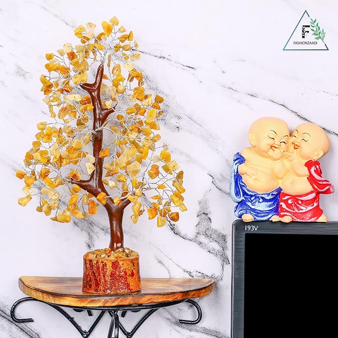 Chakra Tree, Yellow Aventurine Crystal, Feng Shui Decor, Good Energy Stones, Crystals and Stones, Tree of Life Chakra, Home Decor Kitchen, Spiritual Gift