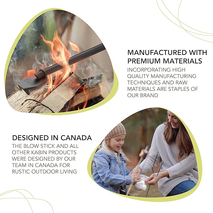 KABIN Blow Stick -Extendable Blow Poke & Fire Poker - Oxygenate & Stoke Your Fire Safely & Easily in Fireplaces & Woodstoves - Fireplace Tools Set